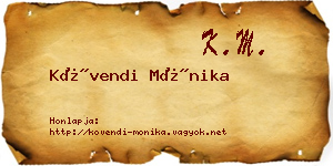 Kövendi Mónika névjegykártya