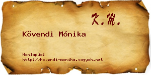 Kövendi Mónika névjegykártya