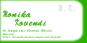 monika kovendi business card