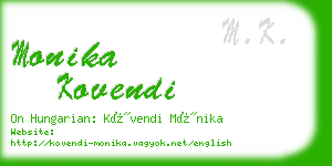 monika kovendi business card